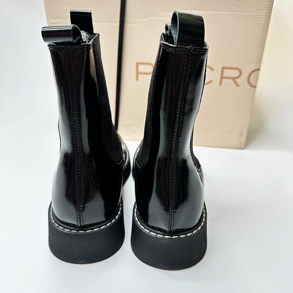 NWT Anthropologie Pilcro Contrast Stitch Black Noir Patent Leather Chelsea Boots - Picture 8 of 15